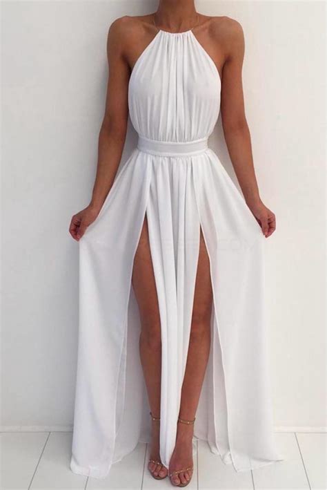 Long White Chiffon Prom Formal Evening Party Dresses 3021469