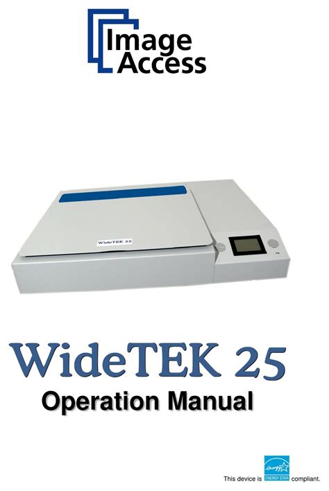 Image Access Widetek 25 Operation Manual Pdf Download Manualslib