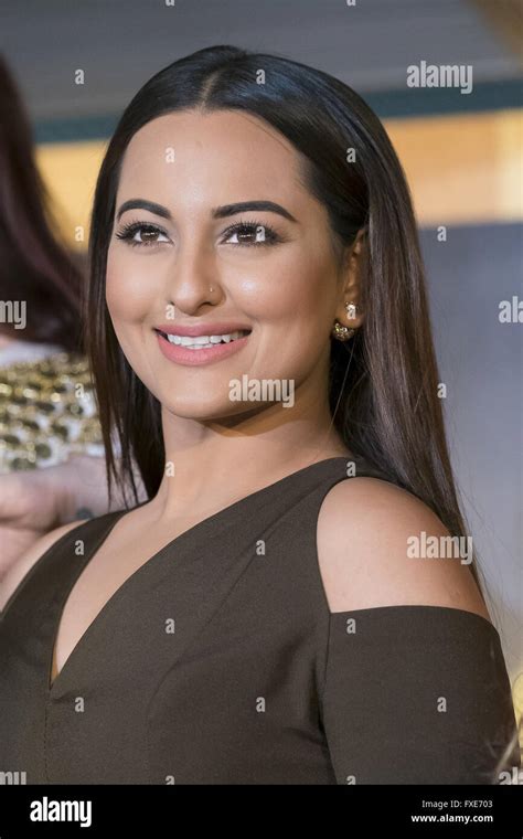 Indian Actress Sonakshi Sinha At A Bollywood Oscars Press Conference In Madrid Featuring