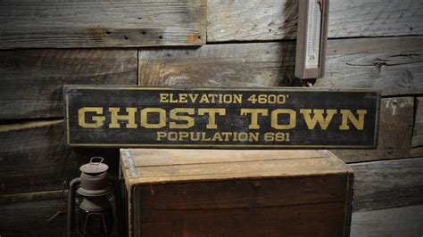 Custom Ghost Town Population Sign Rustic Hand Made Vintage Etsy