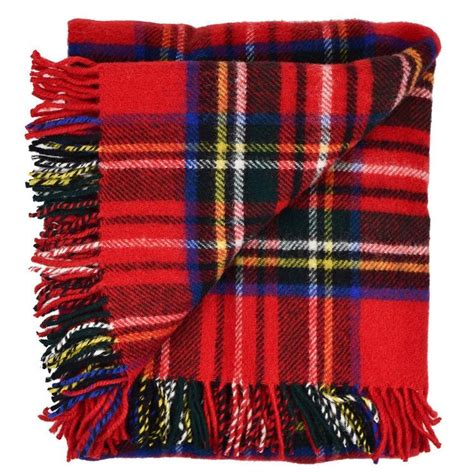 Highland Tweeds Pure New Wool Fluffy Throw ~ Royal Stewart ~ Plaid