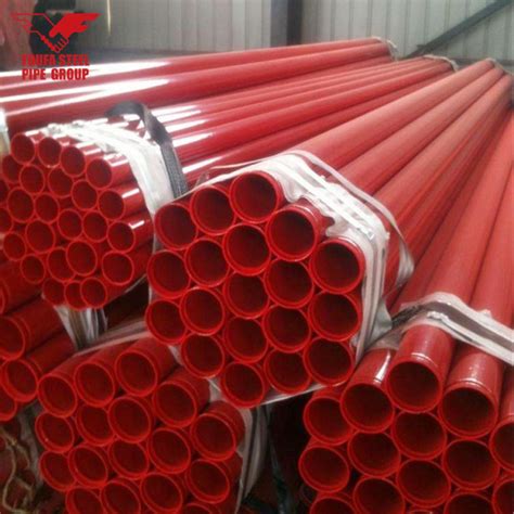 Red Painted Groove End Pipe For Fire Sprinkler System Grooved End