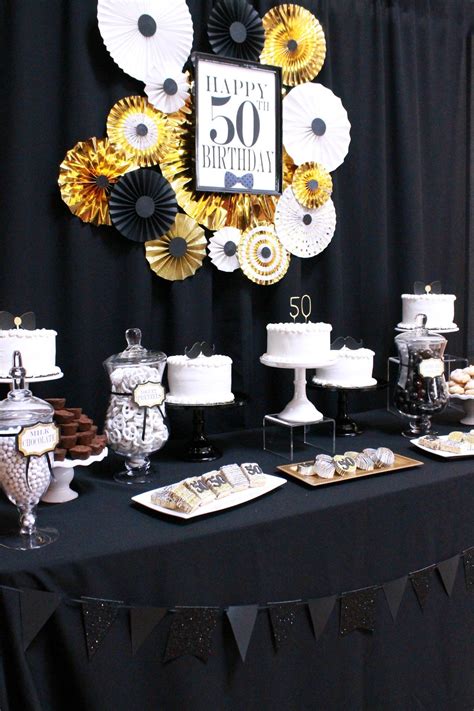 Black And Gold Party Decorations 50th Birthday Party