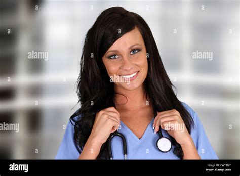 Young Female Nurse Working In A Hospital Stock Photo Alamy