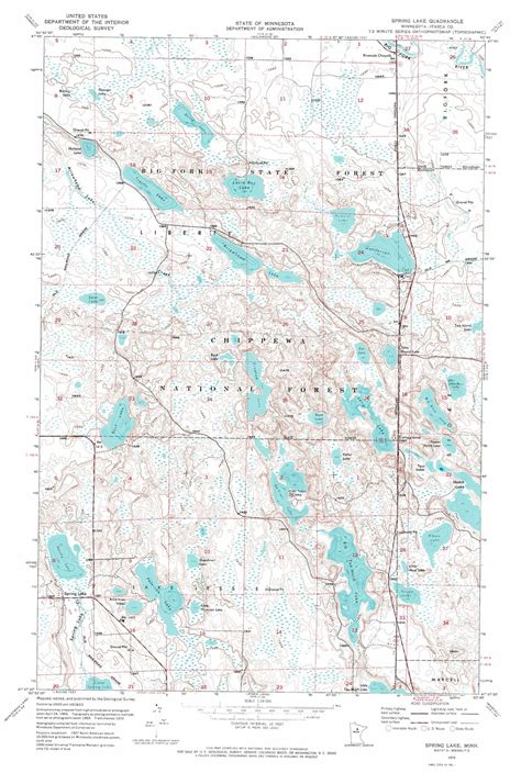 Spring Lake Topographic Map 124000 Scale Minnesota