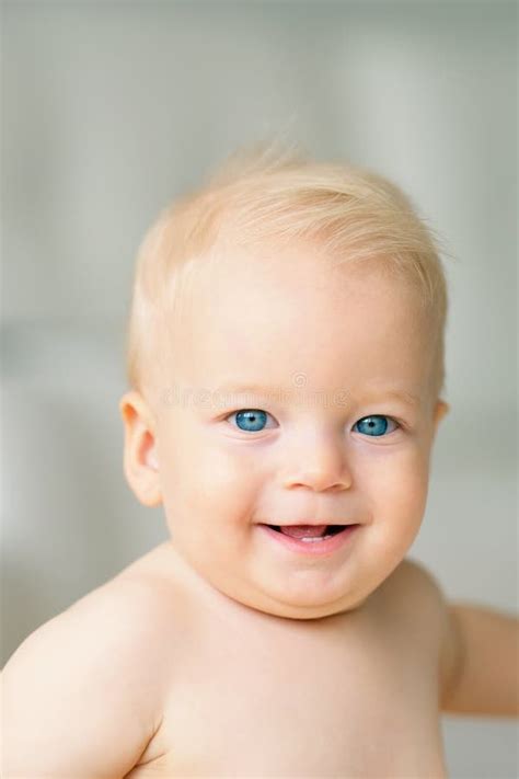 Baby Boy With Blue Eyes Stock Image Image Of Indoor 87202575