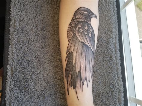 Shadowed Crow Done By Ping Li At Idolize Tattoo Washington Rtattoos