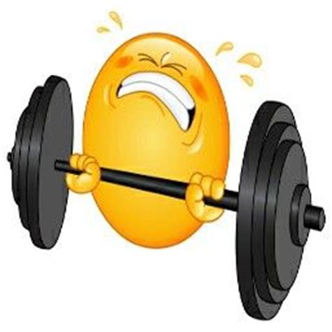The smiley / emoji nobody who lifts weights! He is going to be in a local Olympic competitor! He is ...