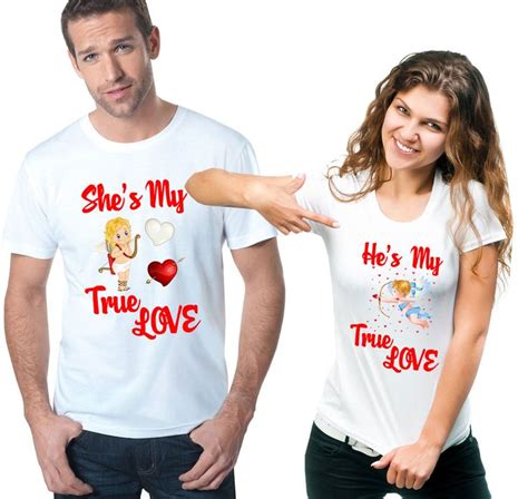 Couple Love T Shirts Valentines Day Shirts Love T Shirts Heshes My True Love Couple T Shirts
