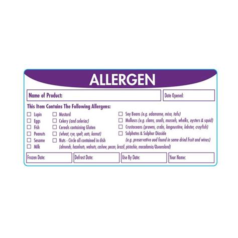 Food Safety And Allergen Labels Fox Trading Limited