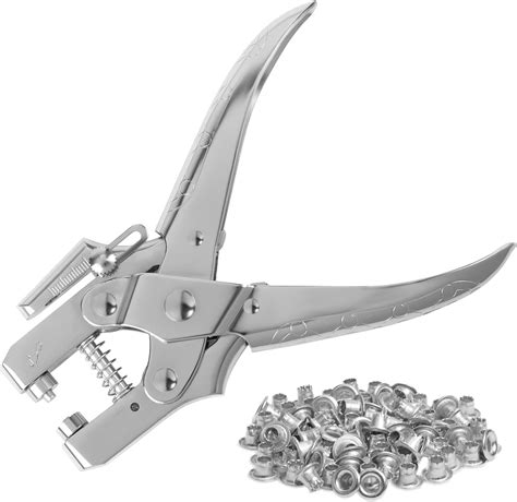 Kurtzy Eyelet Hole Punch Pliers Kit With 100 Silver Eyelets 16cm63