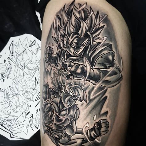 Epic dragon ball z tattoo this is my dragonball z sleeve on my left arm. Goku² from today ⚡thanks! Done with @inkjecta @inkbooster ...