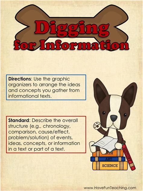 Digging For Information Text Structure Activity Have Fun Teaching