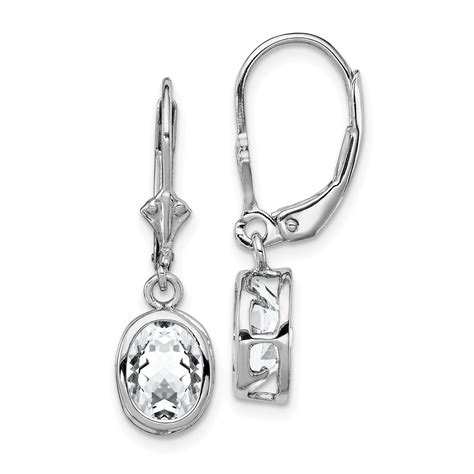 Icecarats 925 Sterling Silver 8x6mm Oval Cubic Zirconia Cz Leverback