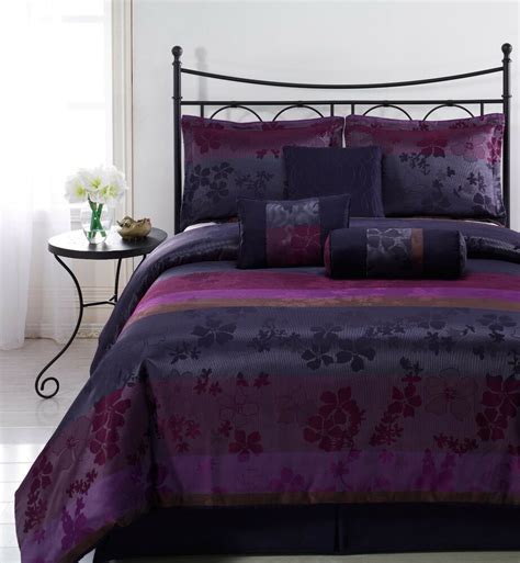 Browse from a range of bed sheets in egyptian cotton, linen, bamboo, flannelette. LIZ 7pc Jacquard Multi Purple Color Comforter Set QUEEN ...