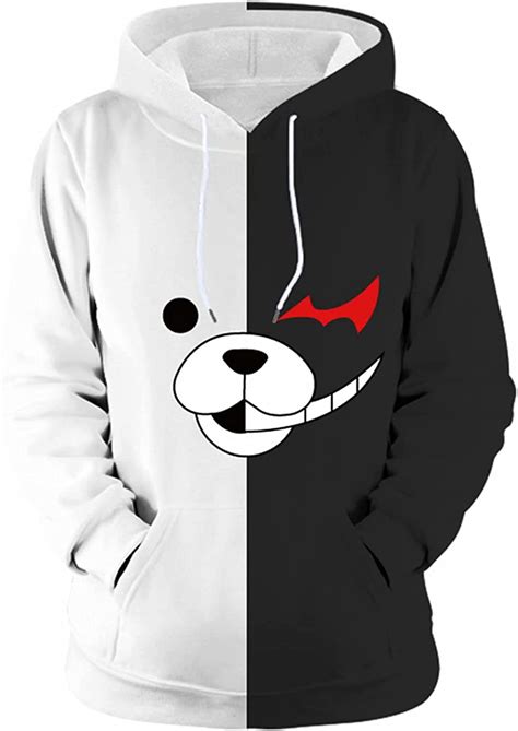 Danganronpa Monokuma Hoodie Pullover Black And White Bear Cosplay