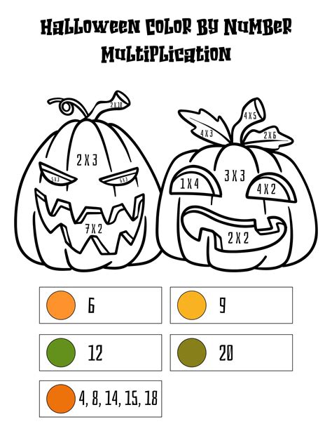 Halloween Multiplication Coloring 15 Free Pdf Printables Printablee