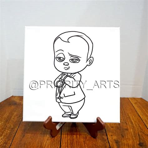 Cocomelon Custom Paint Party Canvas Boss Baby Kids Paint Etsy