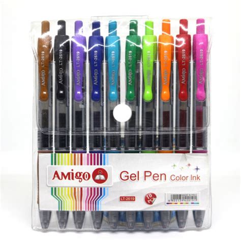 Amigo 10 Color Pen Retractable Multicolor Ballpoint Mini Pens