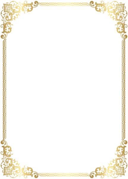 Gold Border Frame Transparent Clip Art Image | Clip art borders, Gold border frame, Frame border ...
