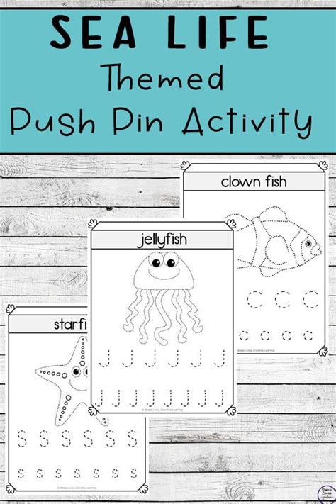 Sea Life Push Pin Worksheets In 2020 With Images Creative Learning