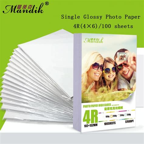 100 Sheets 4r 180g 200g 230g 260g Glossy Inkjet Photo Paper In Photo