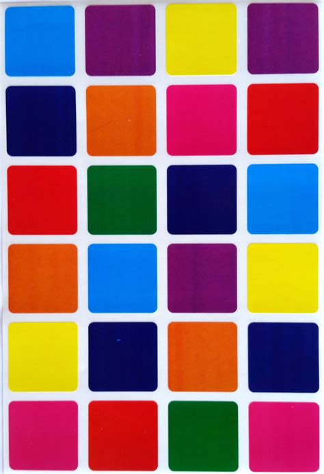 Color Coding Square 1” Labels Multi Pack Royal Green Market