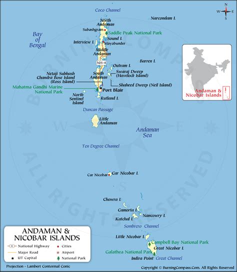 Physical Map Of Andaman And Nicobar Islands World Map