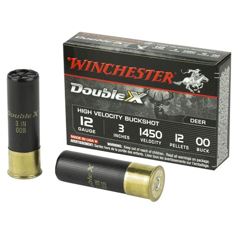 winchester double x high velocity 12 gauge 3 12 pellets 00 buck buckshot 5rd