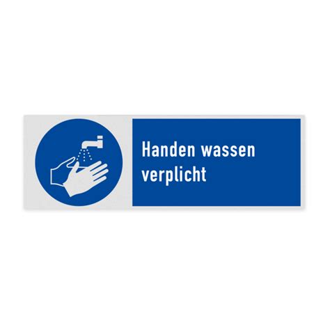 Vlak Veiligheidsbord Handen Wassen Verplicht Kopen Bestel Hier