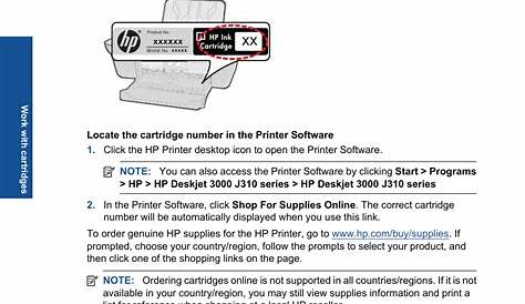 Order ink supplies, Choose the right cartridges | HP Deskjet 3000