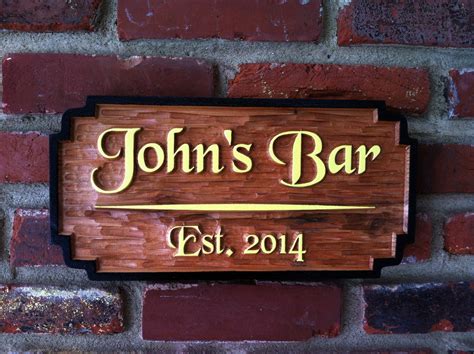 Bar Or Pub Sign Made To Order With Your Name The Carving Company