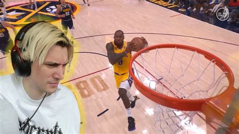 Xqc Reacts To Lakers Vs Nuggets Game 2 And Lebrons Missed Dunk Youtube
