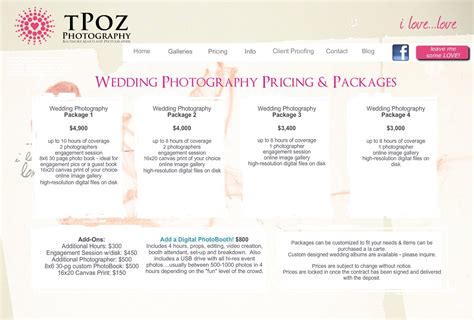 I'm open to talking about your wedding goals so we can create a realistic photography plan that works for both of us. Wedding Photography Prices - 5 FREE Wedding Photography Packages Templates