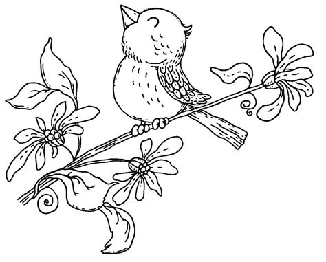 Desenhos De Pássaro Da Primavera 4 Para Colorir E Imprimir