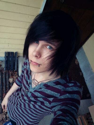 Cute emo boys classic emo haircut with dyed black hair and side fringe covering an eye more eccentric emo … Emo alternative boy | Scene Boys | Pinterest | Cute emo ...