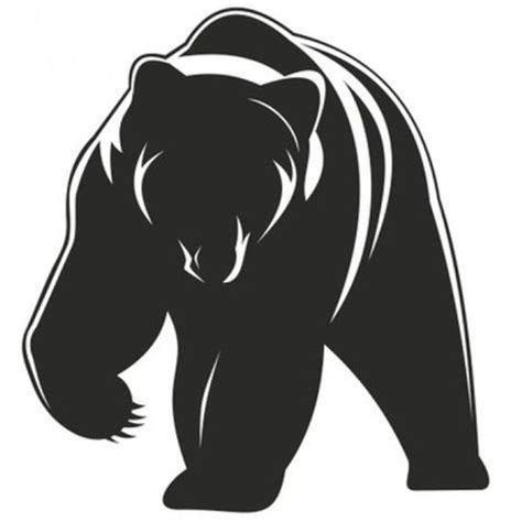 Polar bear sleeping close to its little bear on a wearer's shoulder blade. Big Grizzly Bear Wall Decal | Bear silhouette, Bear ...