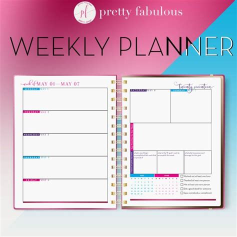 Get A Bright And Colorful Weekly Planner That Will Motivate You To Stay