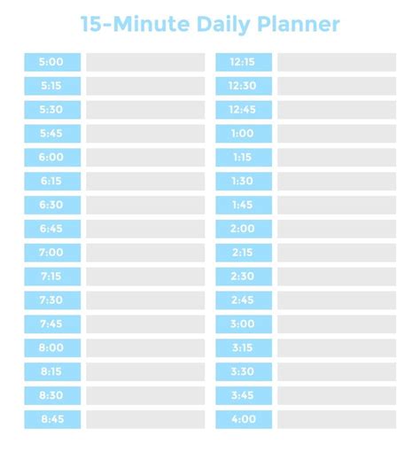 Printable Weekly Calendar With 15 Minute Time Slots Photo Time