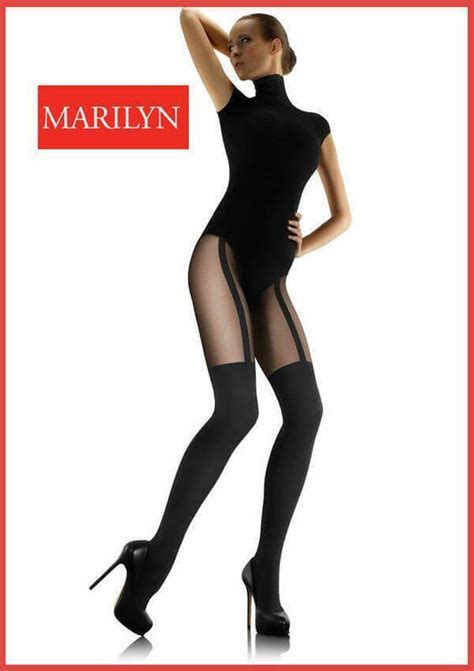 sensual mock suspender stockings tights sexy marilyn quality pantyhose 60 denier ebay