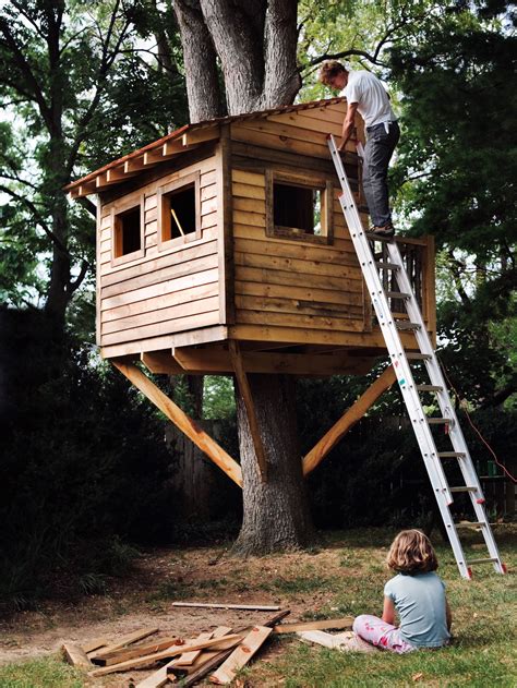 How To Build A Treehouse In The Backyard Backyard Simple Tree House