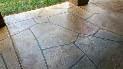 Stained Concrete Flagstone Porch Creative Concrete Coatings Clayton