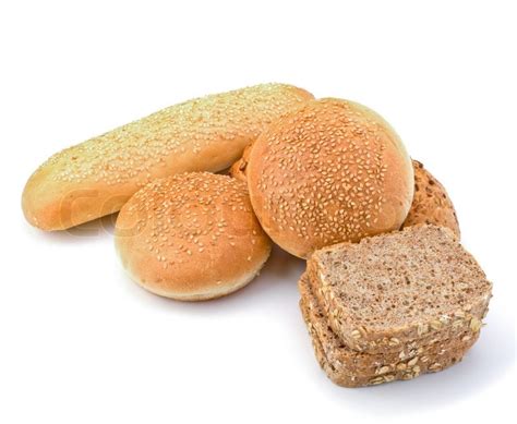 Bread Loafs And Buns Variety Isolated Stock Image Colourbox