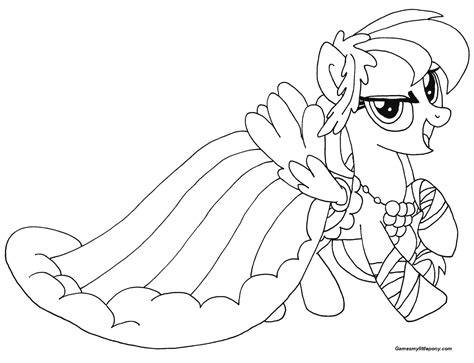 Coloring Book My Little Pony Rainbow Dash Over Ponyville Coloring Page