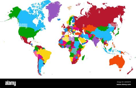 Colorful Map Of World High Detail Political Map With Country Names