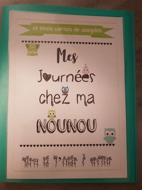 Cahier de liaison assistante maternelle  Carnet de liaison, Cahier de