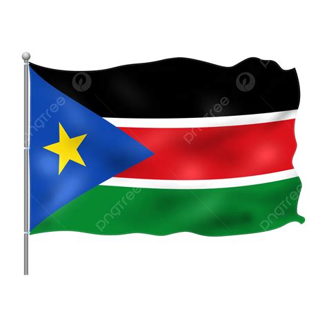 bandera de sudán del sur ondeando en el poste png sudán del sur bandera bandera del país png