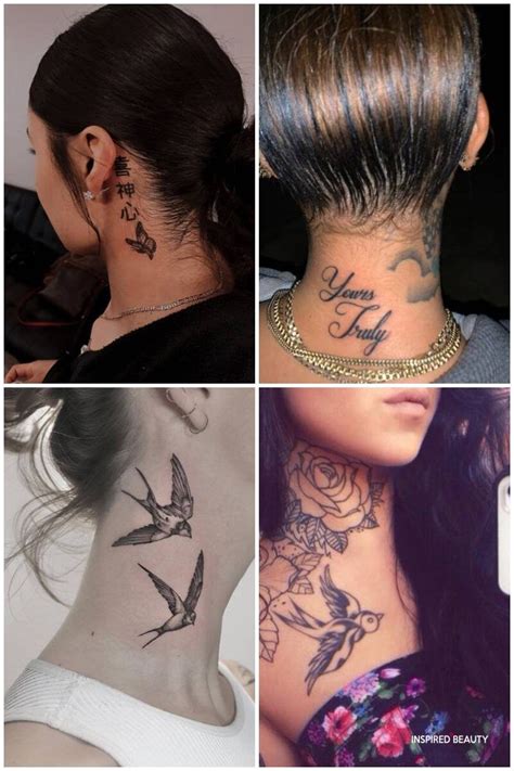 Beautiful Back Of Neck Flower Tattoos For Females Get Inspired With