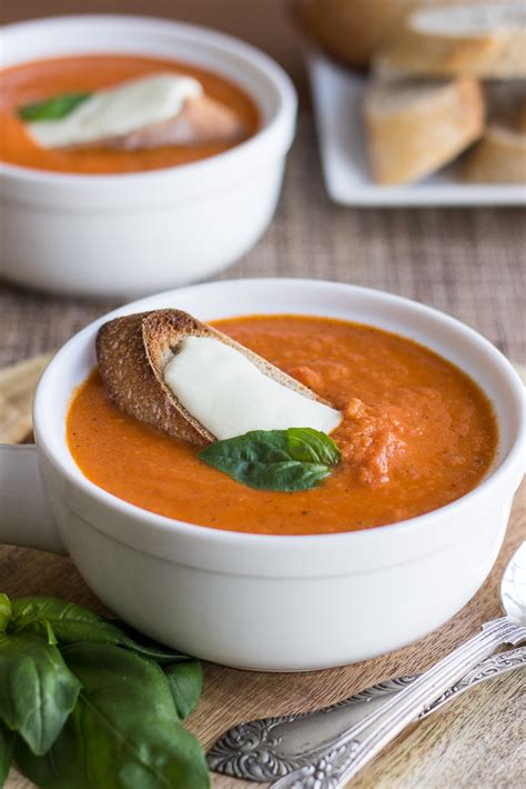 Creamy Tomato Basil Soup With Cheese Toasts The Beach House Kitchen