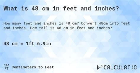What Is 48 Cm In Feet And Inches Calculatio